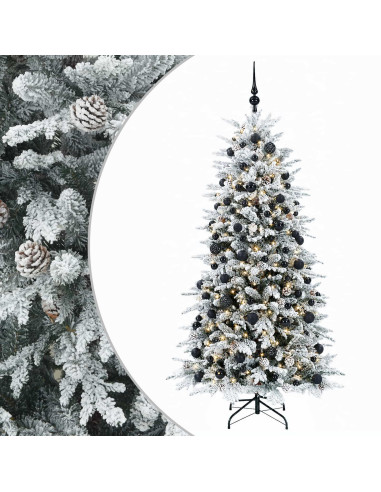Albero di Natale artificiale con palline 240 cm 300 LED