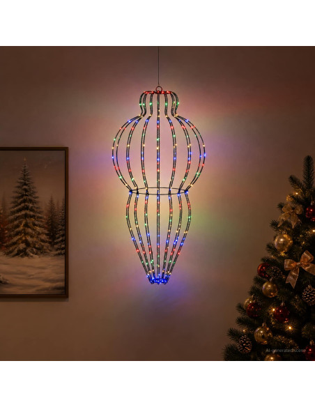 Luce a punta di Natale 320 LED Multicolore Diam. 40 x 75 cm