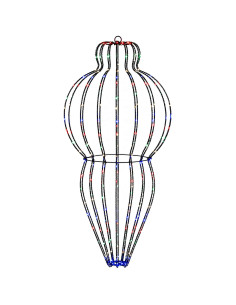 Luce a punta di Natale 320 LED Multicolore Diam. 40 x 75 cm 2