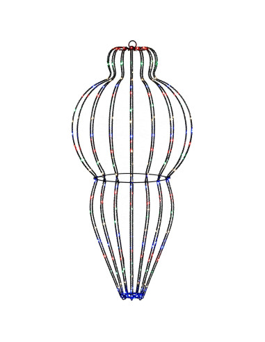 Luce a punta di Natale 320 LED Multicolore Diam. 40 x 75 cm