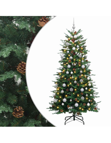 Albero di Natale Artificiale con Rami Pieghevoli 210 cm 300 LED