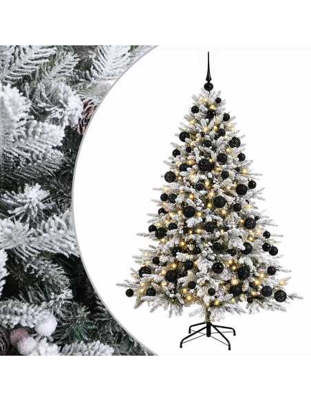 Albero di Natale artificiale con palline 240 cm 300 LED