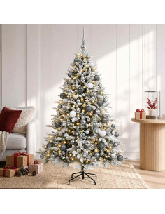 Albero di Natale artificiale con palline 240 cm 300 LED