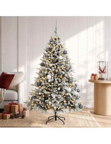 Albero di Natale artificiale con palline 240 cm 300 LED