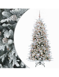 Albero di Natale Artificiale con Rami Pieghevoli 210 cm 300 LED