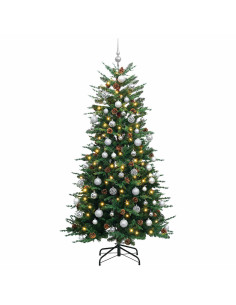Albero di Natale Artificiale con Rami Pieghevoli 210 cm 300 LED 2