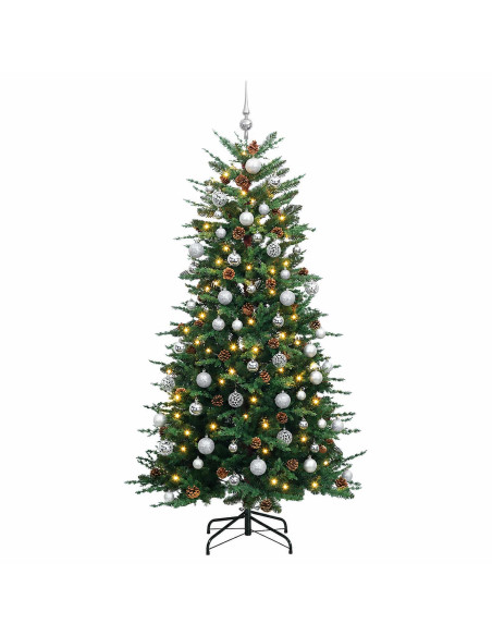 Albero di Natale Artificiale con Rami Pieghevoli 210 cm 300 LED