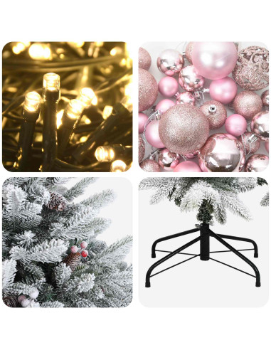Albero di Natale artificiale con palline 240 cm 300 LED