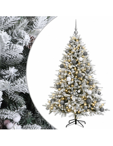 Albero di Natale artificiale con palline 240 cm 300 LED