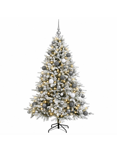 Albero di Natale artificiale con palline 240 cm 300 LED