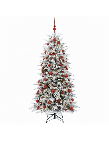 Albero di Natale artificiale con palline 210 cm 300 LED