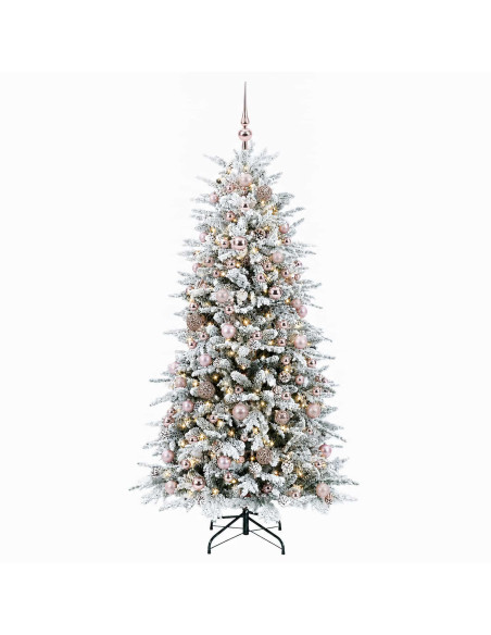 Albero di Natale Artificiale con Rami Pieghevoli 210 cm 300 LED