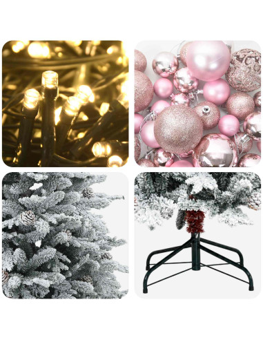 Albero di Natale Artificiale con Rami Pieghevoli 210 cm 300 LED