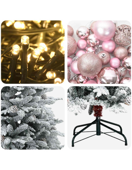 Albero di Natale Artificiale con Rami Pieghevoli 210 cm 300 LED