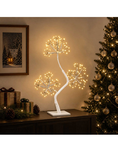Albero di Natale a LED a forma di S 2 pz Bianco 18 x 18 x 45 cm