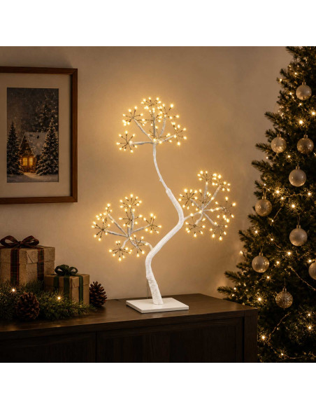 Albero di Natale a LED a forma di S 2 pz Bianco 18 x 18 x 45 cm