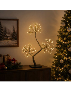 Albero di Natale a LED a forma di S 2 pz Nero 45 cm Plastica