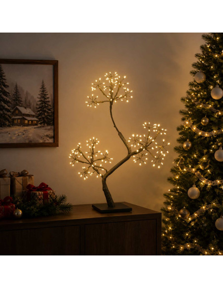 Albero di Natale a LED a forma di S 2 pz Nero 45 cm Plastica