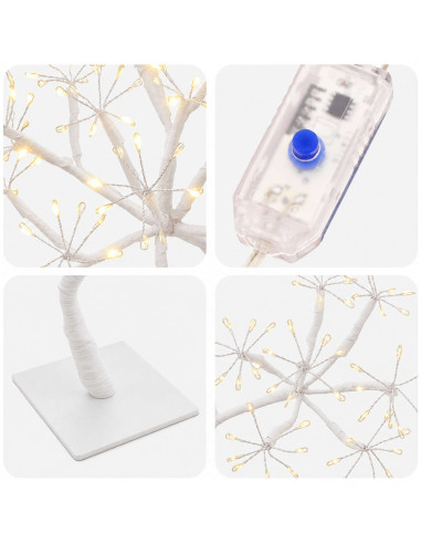 Albero di Natale a LED a forma di S 2 pz Bianco 18 x 18 x 45 cm