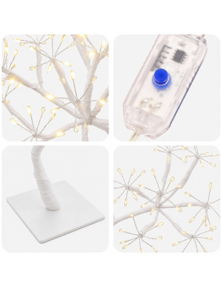Albero di Natale a LED a forma di S 2 pz Bianco 18 x 18 x 45 cm
