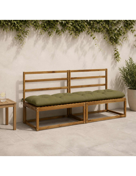 Cuscini per Panchina VIANEN 2 pz 100% Poliestere Verde Oliva