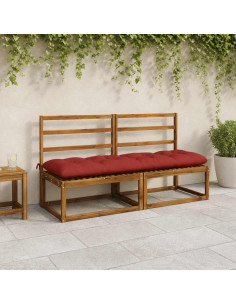 Cuscini per Panchina VIANEN 2 pz 100% Poliestere Rosso