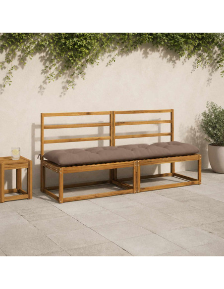 Cuscini per Panchina VIANEN 2 pz 100% Poliestere Tortora