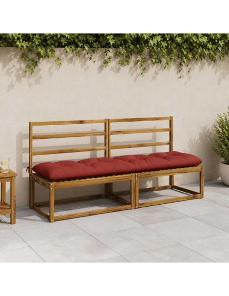 Cuscini per Panchina VIANEN 2 pz 100% Poliestere Rosso