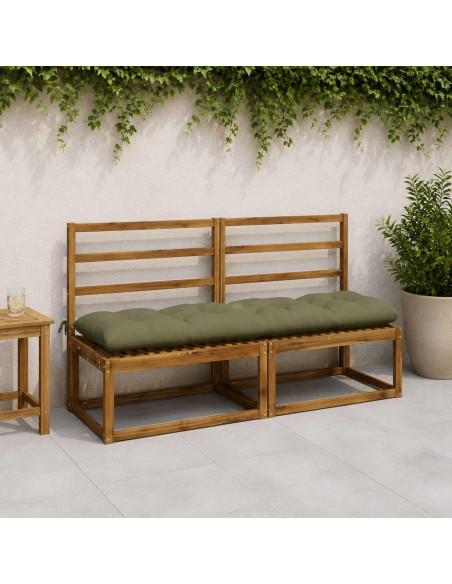 Cuscini per Panchina VIANEN 2 pz 100% Poliestere Verde Oliva