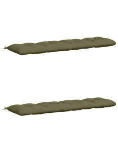 Cuscini per Panchina VIANEN 2 pz 100% Poliestere Verde Oliva 2