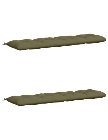 Cuscini per Panchina VIANEN 2 pz 100% Poliestere Verde Oliva