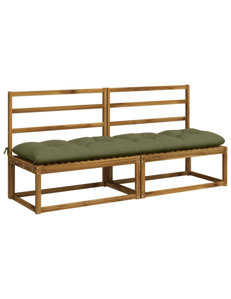 Cuscini per Panchina VIANEN 2 pz 100% Poliestere Verde Oliva