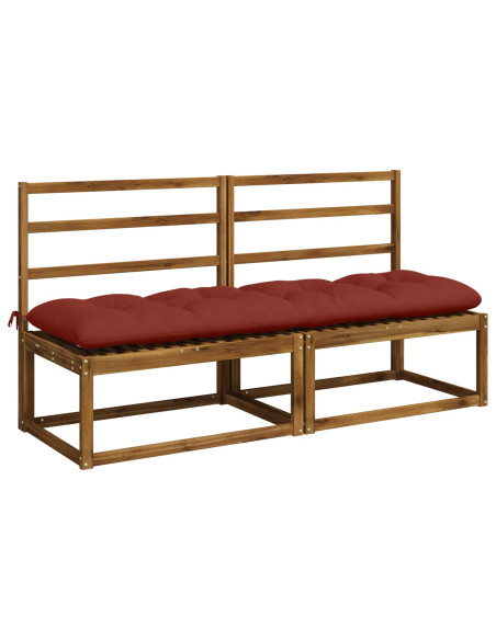 Cuscini per Panchina VIANEN 2 pz 100% Poliestere Rosso