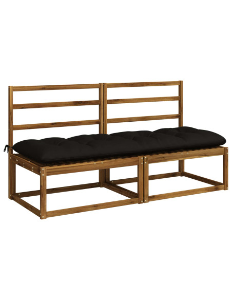 Cuscini per Panchina VIANEN 2 pz 100% Poliestere Nero