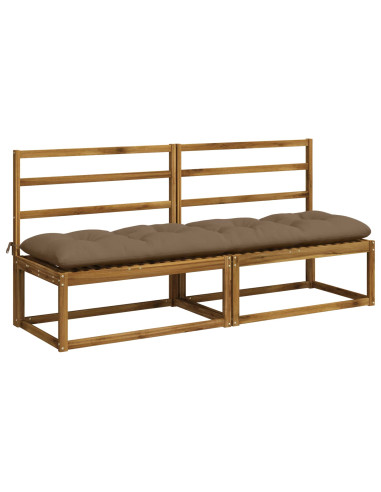 Cuscini per Panchina VIANEN 2 pz 100% Poliestere Tortora