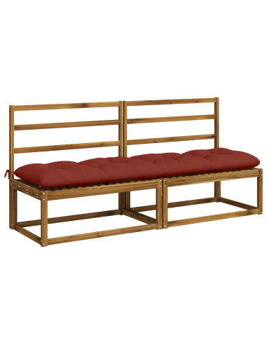 Cuscini per Panchina VIANEN 2 pz 100% Poliestere Rosso