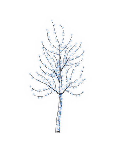 Albero di Natale da parete a LED 180 cm 200 LED Blu Acciaio