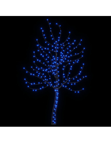 Albero di Natale da parete a LED 180 cm 200 LED Blu Acciaio