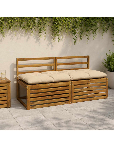 Cuscini per Panchina VIANEN 2 pz 100% Poliestere Crema