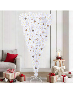 Albero di Natale artificiale Bianco 210 cm PVC e Acciaio