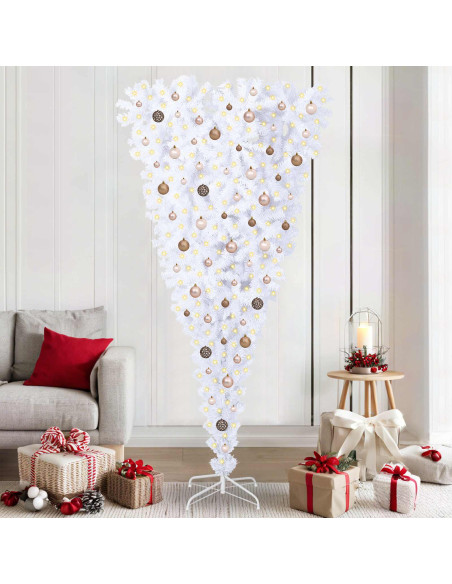 Albero di Natale artificiale Bianco 210 cm PVC e Acciaio