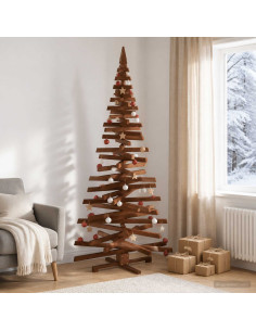 Albero di Natale in legno KOTKA 210 cm Legno Massello di Pino