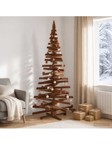 Albero di Natale in legno KOTKA 210 cm Legno Massello di Pino