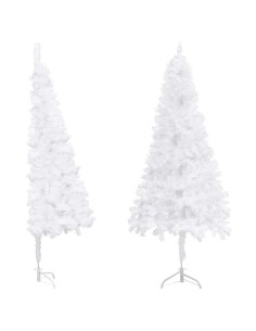 Albero di Natale Artificiale ad Angolo Bianco 120 cm PVC 2