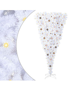Albero di Natale artificiale Bianco 210 cm PVC e Acciaio 2