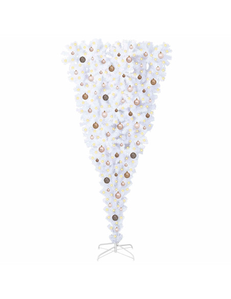 Albero di Natale artificiale Bianco 210 cm PVC e Acciaio