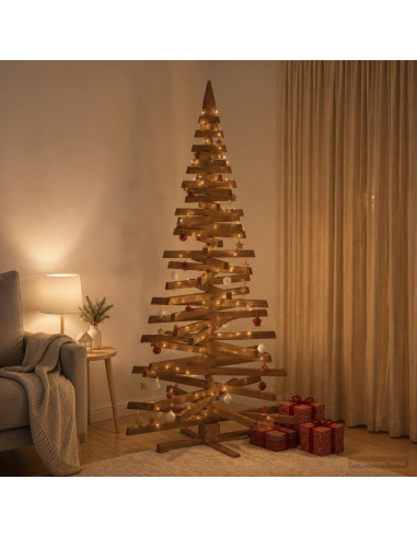 Albero di Natale in legno KOTKA 210 cm Legno Massello di Pino
