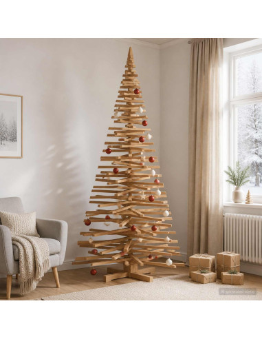 Albero di Natale in legno KOTKA 210 cm Legno Massello di Pino