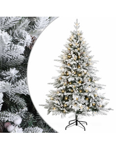 Albero di Natale Artificiale con Rami Pieghevoli 240 cm 300 LED