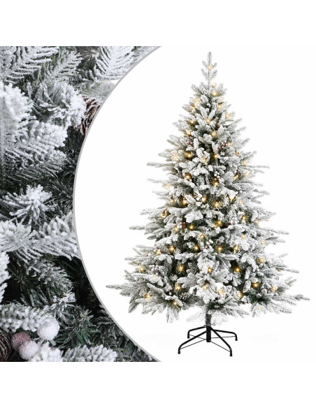 Albero di Natale Artificiale con Rami Pieghevoli 240 cm 300 LED